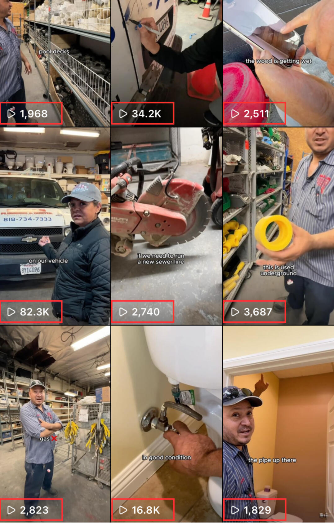 Generated 380,000 views in 2 weeks for a local plumbing company